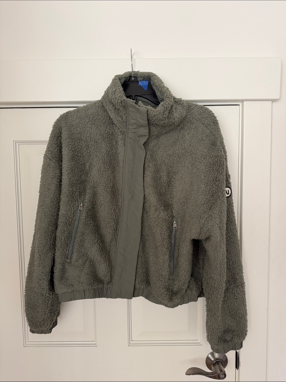 Vuori Olive Green Fleece Bomber Jacket
